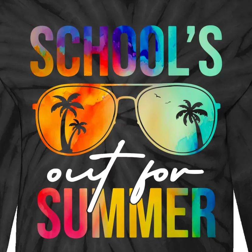 Schools Out For Summer Graduation Students Teacher Tie-Dye Long Sleeve Shirt