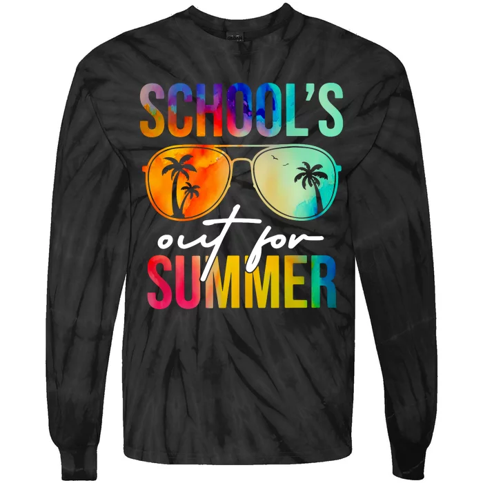 Schools Out For Summer Graduation Students Teacher Tie-Dye Long Sleeve Shirt