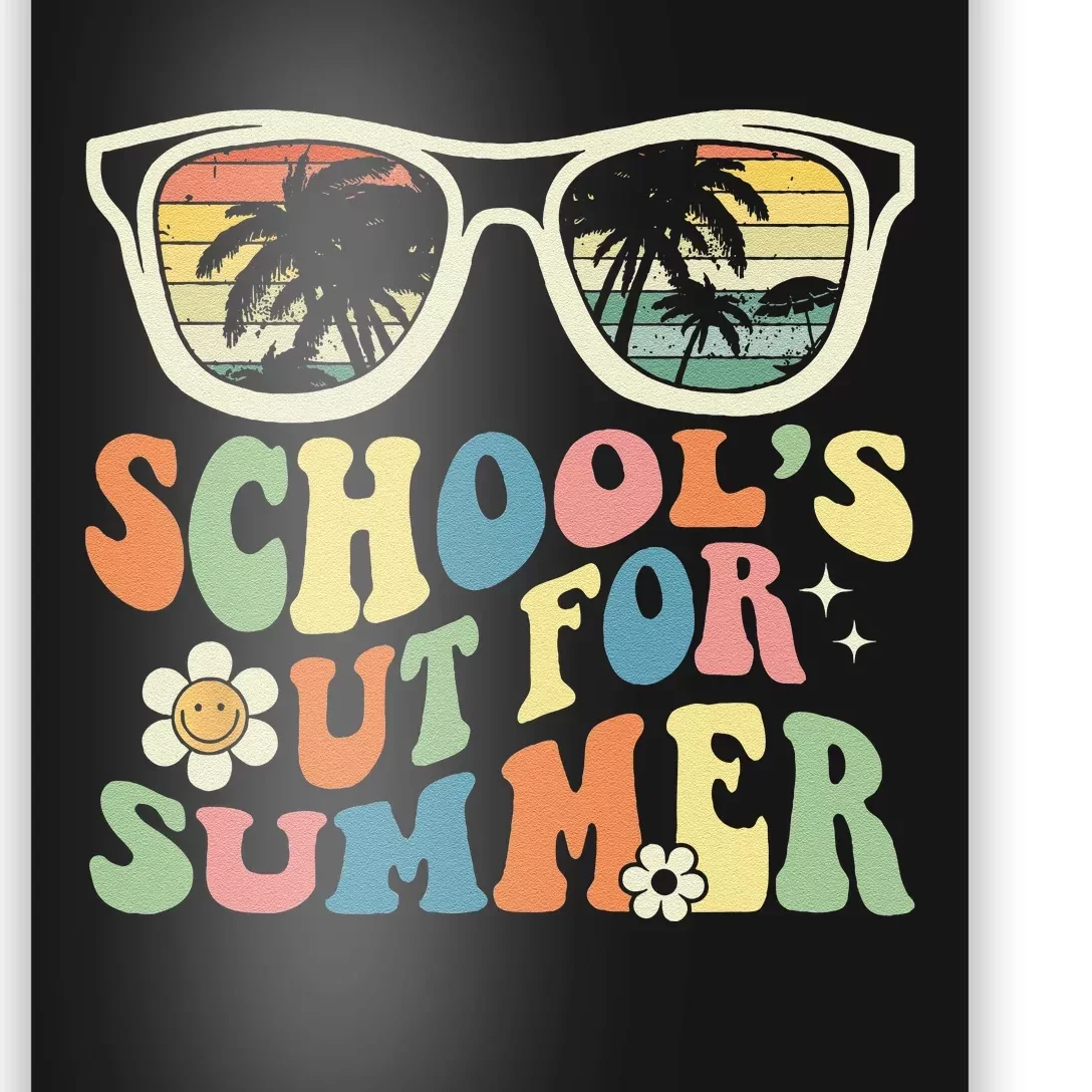 School's Out For Summer Graduation Teacher Sunglasses Retro Poster