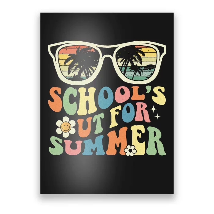 School's Out For Summer Graduation Teacher Sunglasses Retro Poster