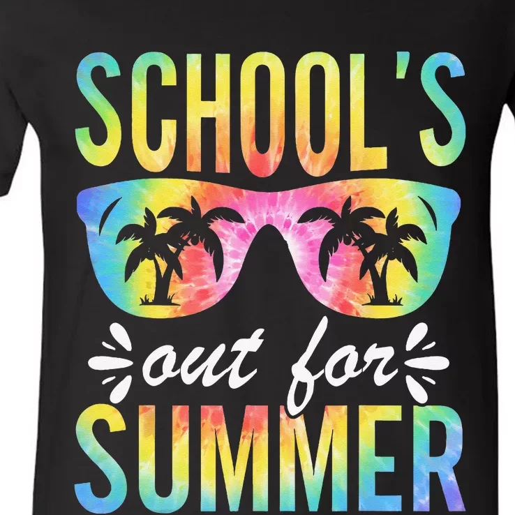 Schools Out For Summer Last Day Of School Student Teacher V-Neck T-Shirt