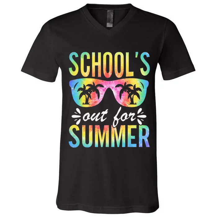 Schools Out For Summer Last Day Of School Student Teacher V-Neck T-Shirt