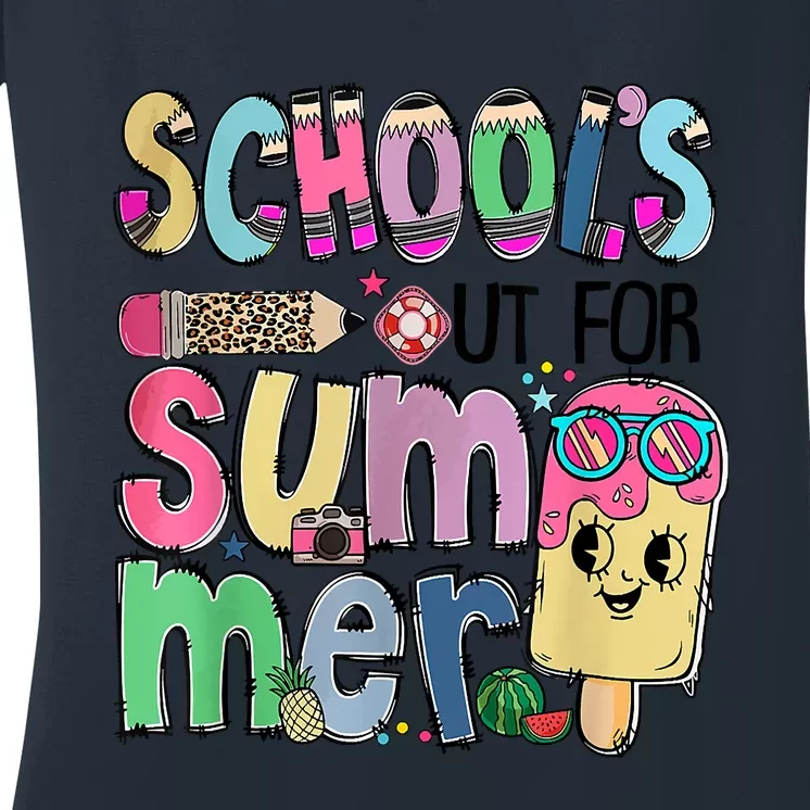 Schools Out For Summer Teacher Summer Vacation Women's V-Neck T-Shirt