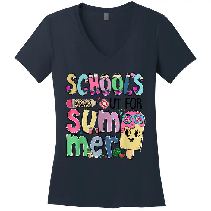 Schools Out For Summer Teacher Summer Vacation Women's V-Neck T-Shirt