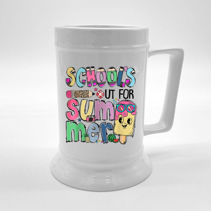 Schools Out For Summer Teacher Summer Vacation Front & Back Beer Stein