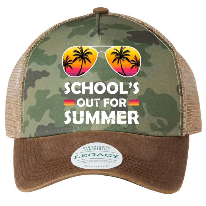 School's Out For Summer Palm Trees Legacy Tie Dye Trucker Hat