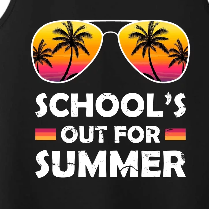 School's Out For Summer Palm Trees Performance Tank