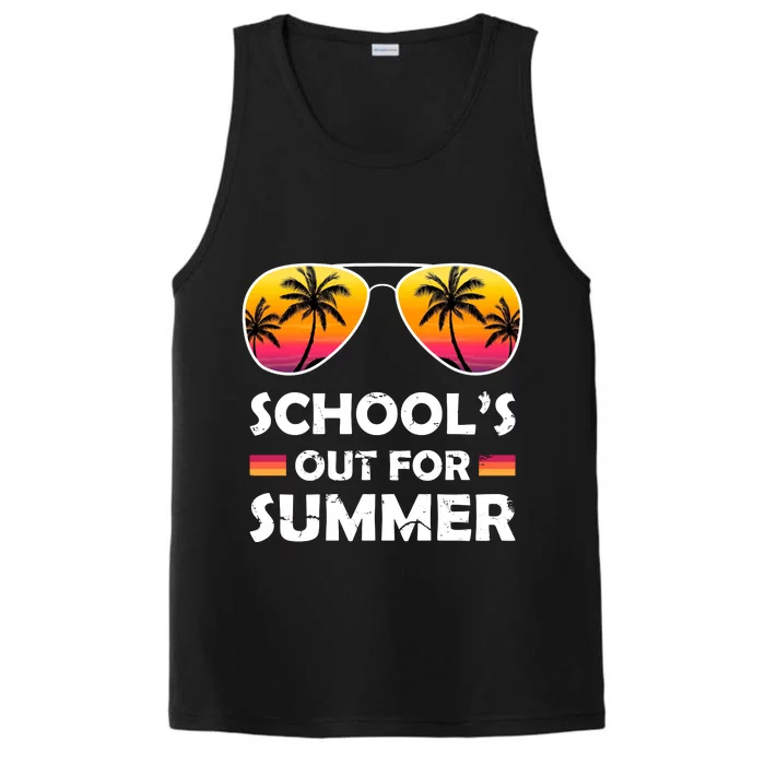 School's Out For Summer Palm Trees Performance Tank