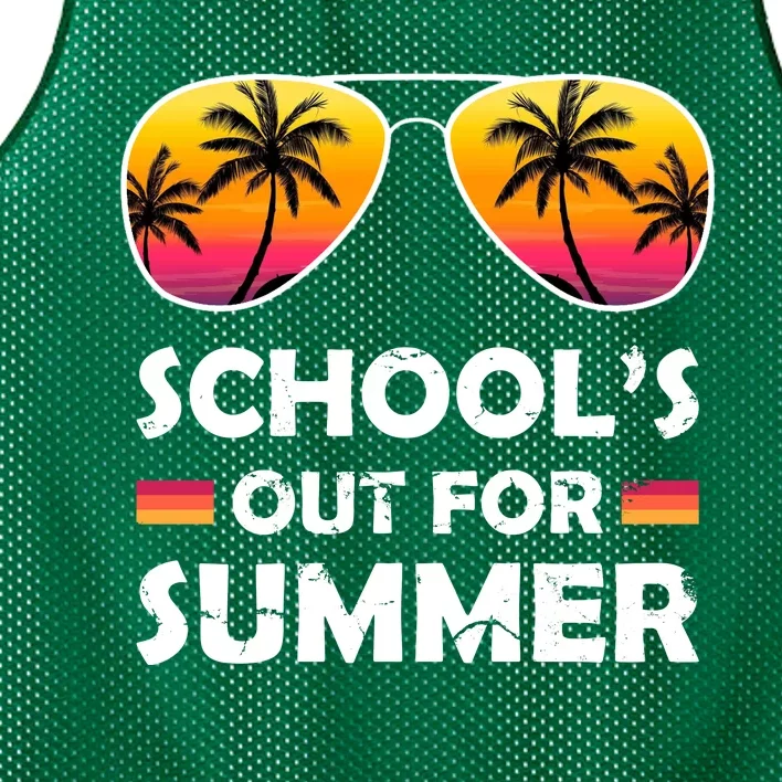 School's Out For Summer Palm Trees Mesh Reversible Basketball Jersey Tank