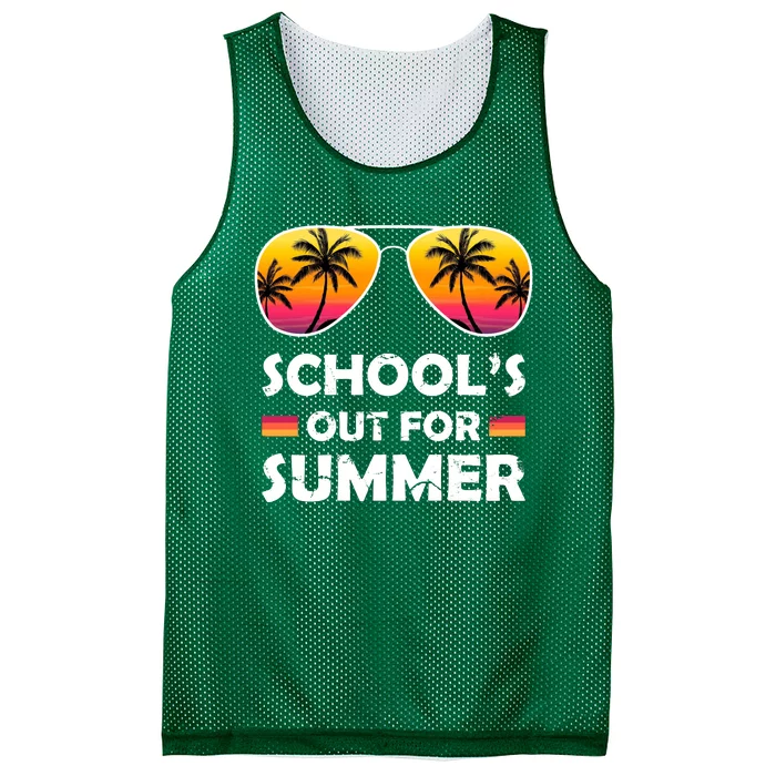 School's Out For Summer Palm Trees Mesh Reversible Basketball Jersey Tank