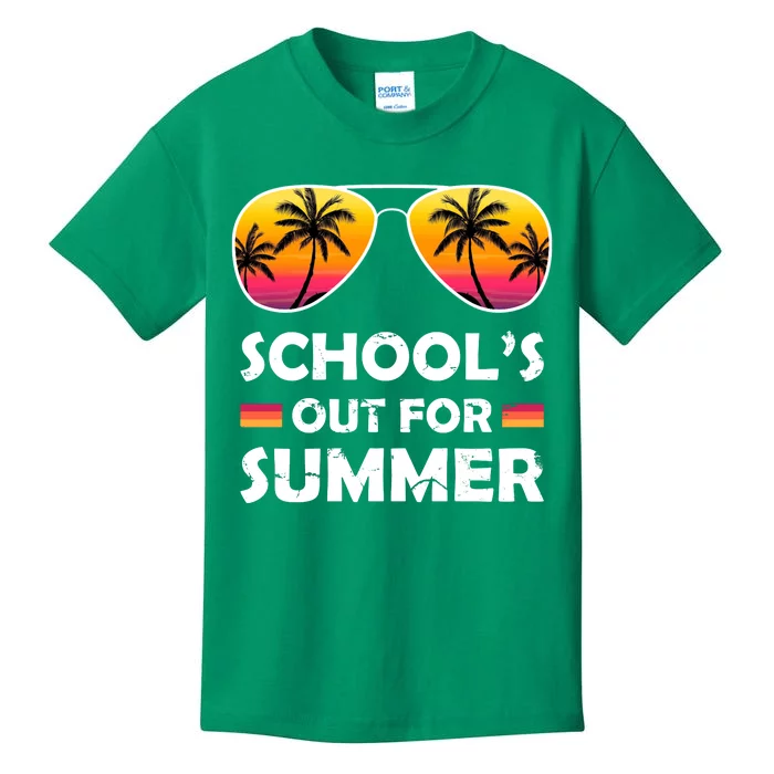 School's Out For Summer Palm Trees Kids T-Shirt