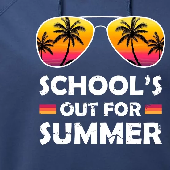 School's Out For Summer Palm Trees Performance Fleece Hoodie