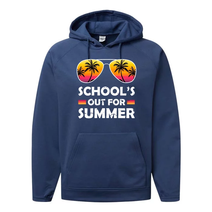 School's Out For Summer Palm Trees Performance Fleece Hoodie