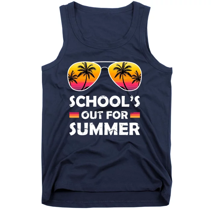 School's Out For Summer Palm Trees Tank Top