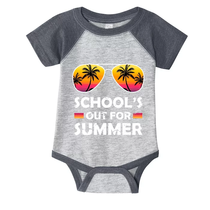 School's Out For Summer Palm Trees Infant Baby Jersey Bodysuit