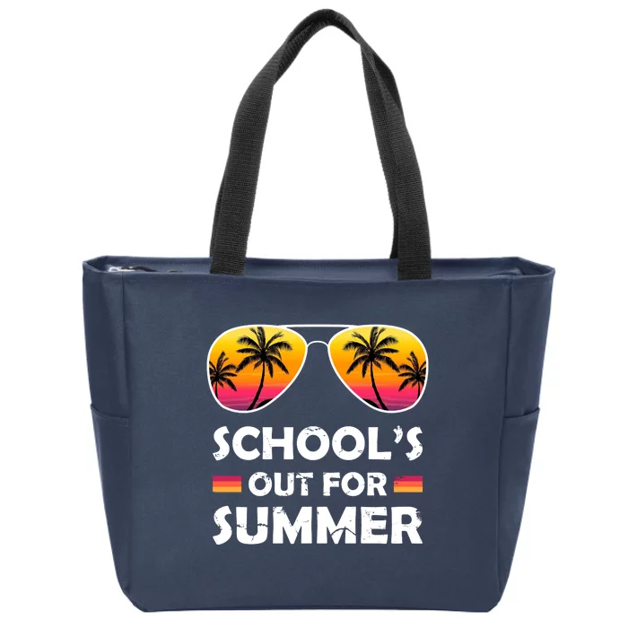 School's Out For Summer Palm Trees Zip Tote Bag