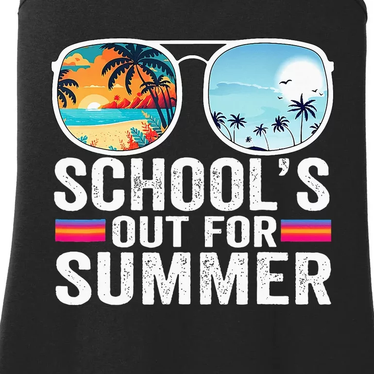 Schools Out For Summer Glasses Last Day Of School Teacher Ladies Essential Tank