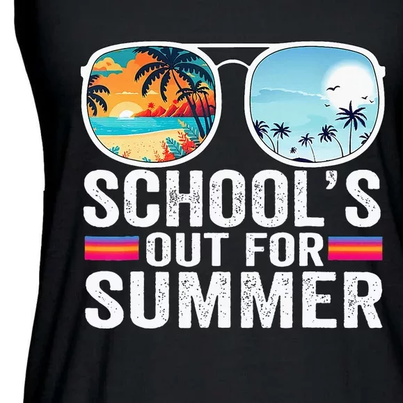 Schools Out For Summer Glasses Last Day Of School Teacher Ladies Essential Flowy Tank