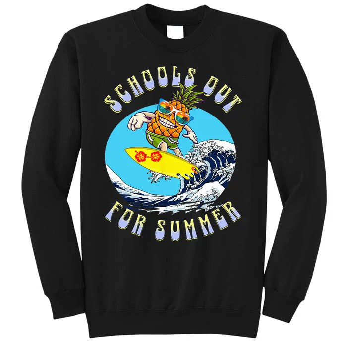 School's Out For Summer Beach Surfing Lake Summer Vacation Tall Sweatshirt