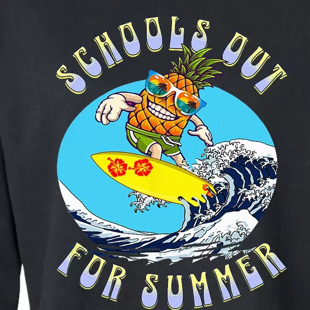 School's Out For Summer Beach Surfing Lake Summer Vacation Cropped Pullover Crew