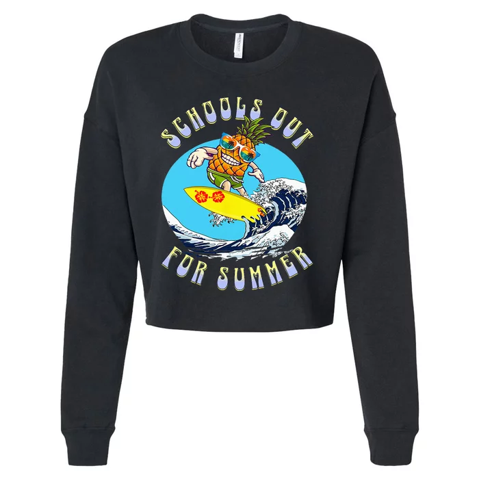 School's Out For Summer Beach Surfing Lake Summer Vacation Cropped Pullover Crew