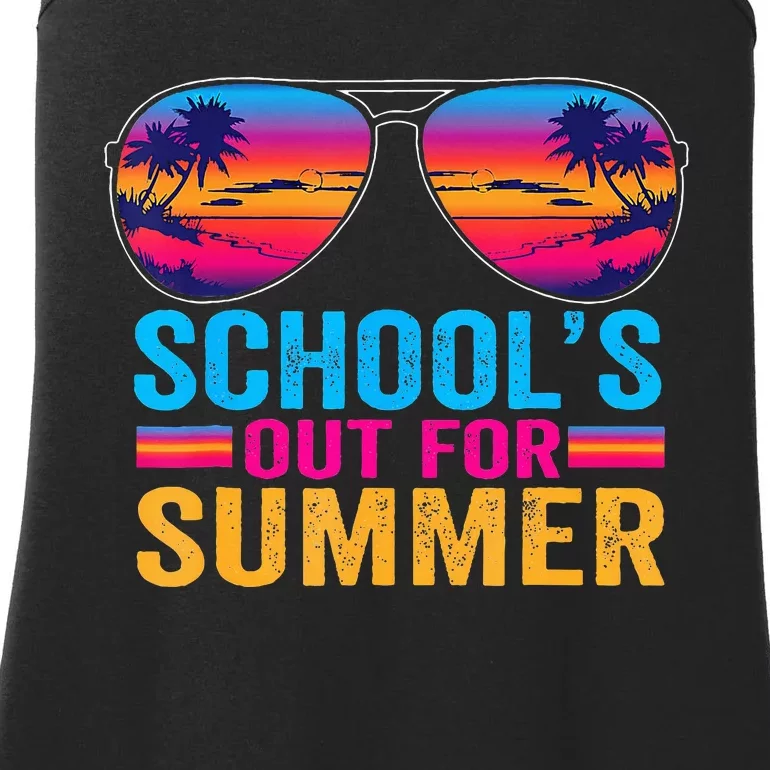 Schools Out For Summer Glasses Last Day Of School Teacher Ladies Essential Tank