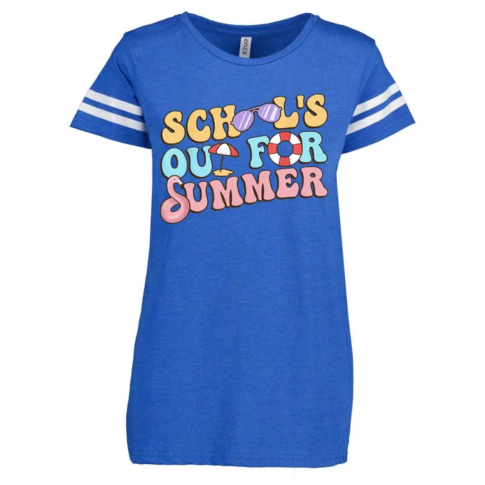 Schools Out For Summer Happy Last Day Of School Teacher Enza Ladies Jersey Football T-Shirt