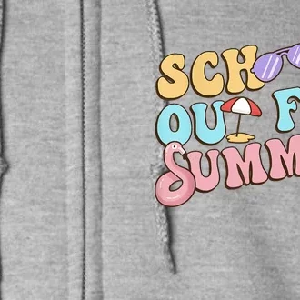 Schools Out For Summer Happy Last Day Of School Teacher Full Zip Hoodie