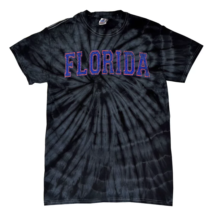 State Of Florida Varsity Blue Weathered Tie-Dye T-Shirt