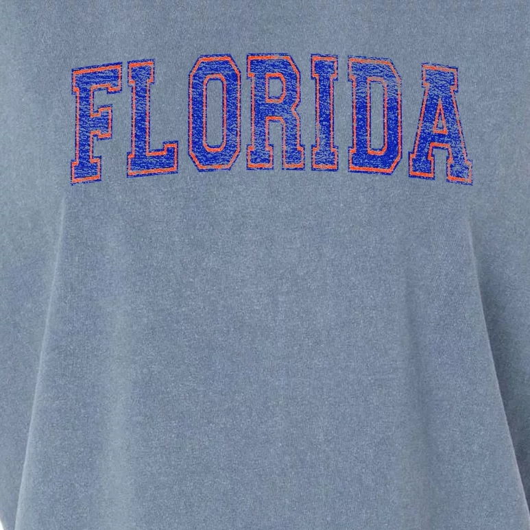 State Of Florida Varsity Blue Weathered Garment-Dyed Women's Muscle Tee