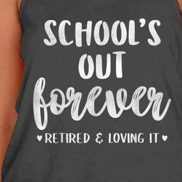 School's Out Forever Retired Teacher Retirement Women's Knotted Racerback Tank