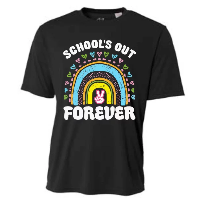 SchoolS Out Forever Rainbow Teacher Retirement Cooling Performance Crew T-Shirt