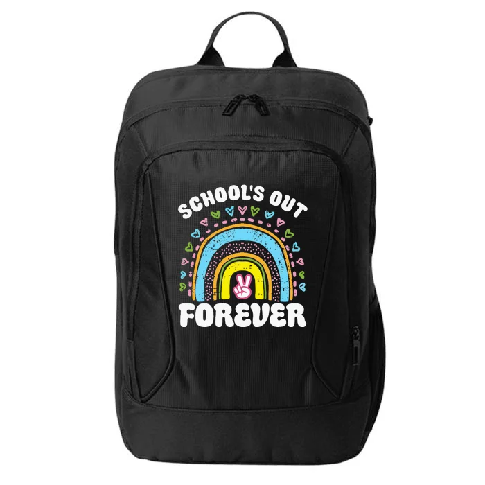 SchoolS Out Forever Rainbow Teacher Retirement City Backpack