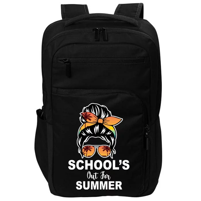 Schools Out For Summer Female Bun Sunglass Impact Tech Backpack