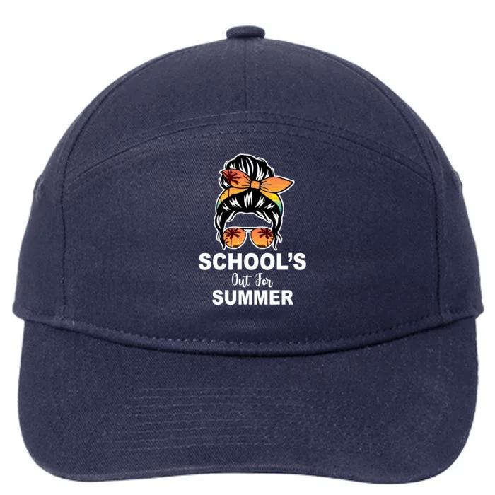 Schools Out For Summer Female Bun Sunglass 7-Panel Snapback Hat