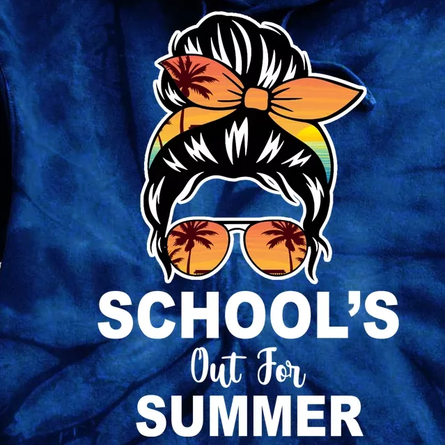 Schools Out For Summer Female Bun Sunglass Tie Dye Hoodie