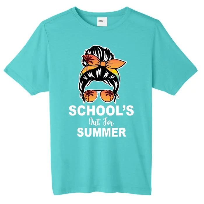 Schools Out For Summer Female Bun Sunglass ChromaSoft Performance T-Shirt