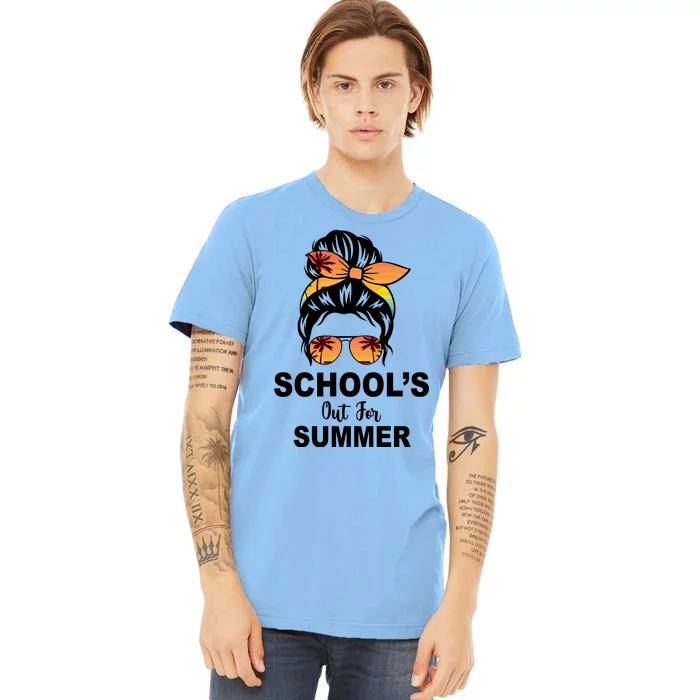 Schools Out For Summer Female Bun Sunglass Premium T-Shirt