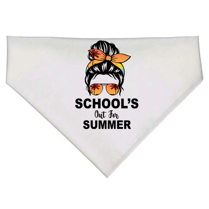 Schools Out For Summer Female Bun Sunglass USA-Made Doggie Bandana