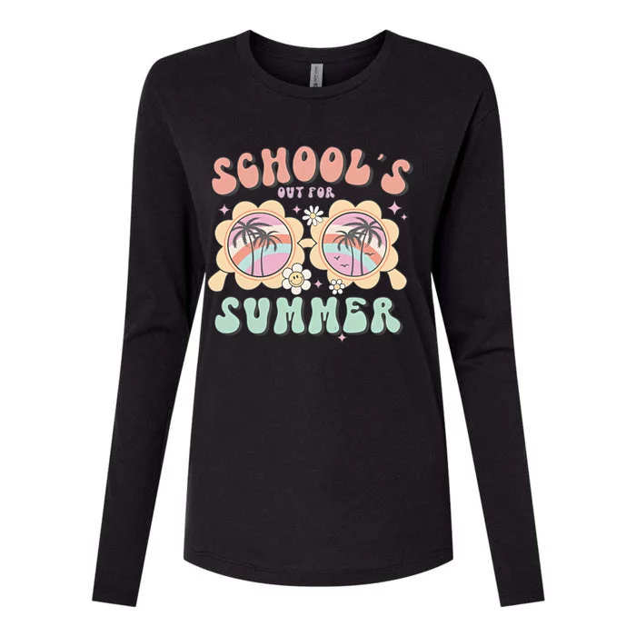 Schools Out For Summer End Of School Year Teacher Funny Teach Womens Cotton Relaxed Long Sleeve T-Shirt