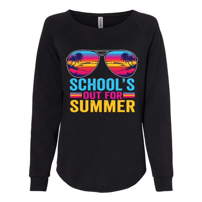 Schools Out For Summer Glasses Last Day Of School Teacher Womens California Wash Sweatshirt