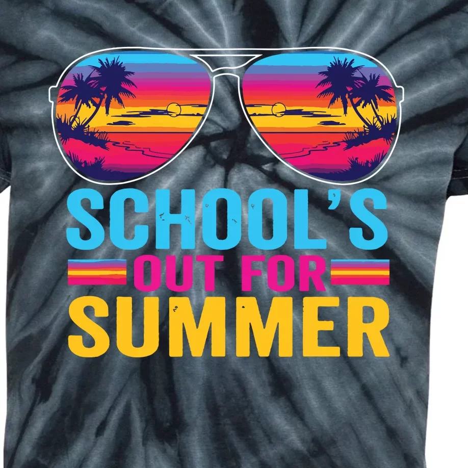 Schools Out For Summer Glasses Last Day Of School Teacher Kids Tie-Dye T-Shirt