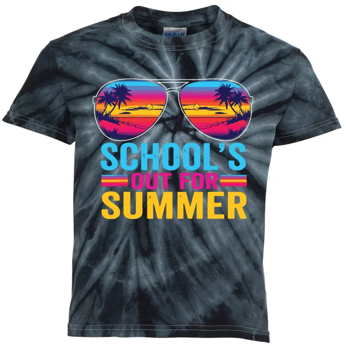 Schools Out For Summer Glasses Last Day Of School Teacher Kids Tie-Dye T-Shirt