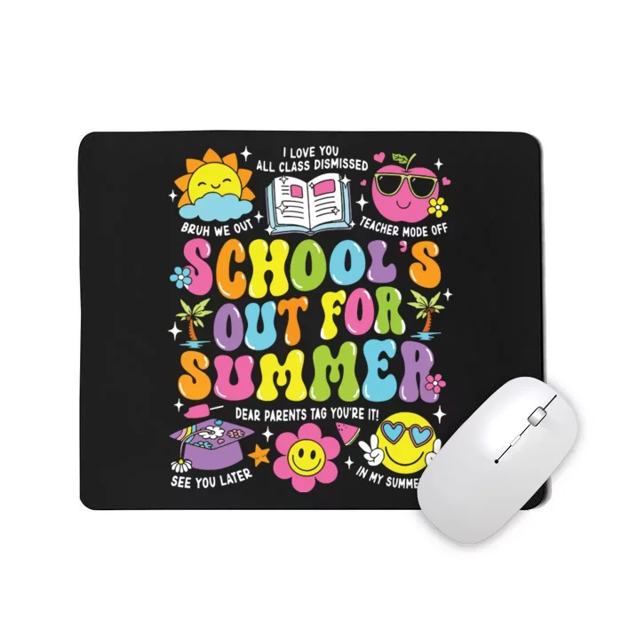 Schools Out For Summer Graduation Last Day Of School Teacher Mousepad