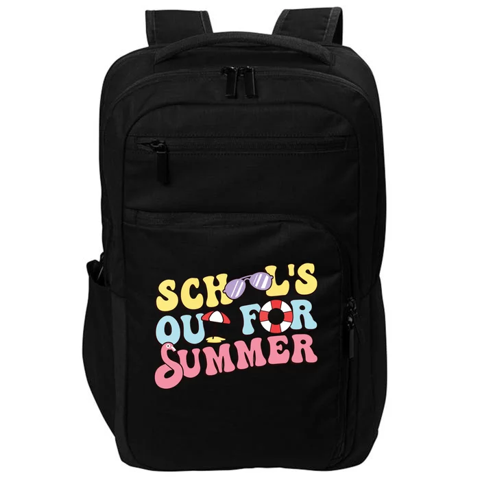 Schools Out For Summer Graduation Students Teacher Vacation. Impact Tech Backpack