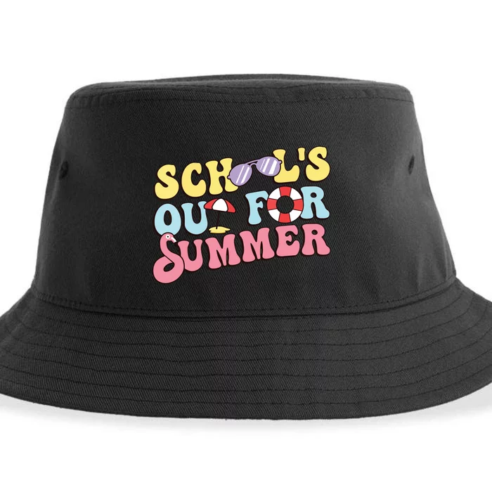 Schools Out For Summer Graduation Students Teacher Vacation. Sustainable Bucket Hat