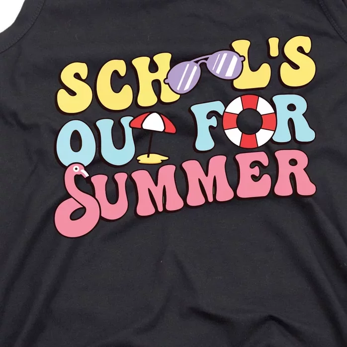 Schools Out For Summer Graduation Students Teacher Vacation. Tank Top