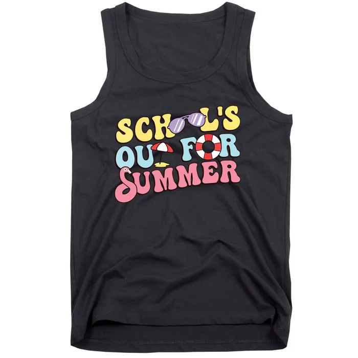 Schools Out For Summer Graduation Students Teacher Vacation. Tank Top