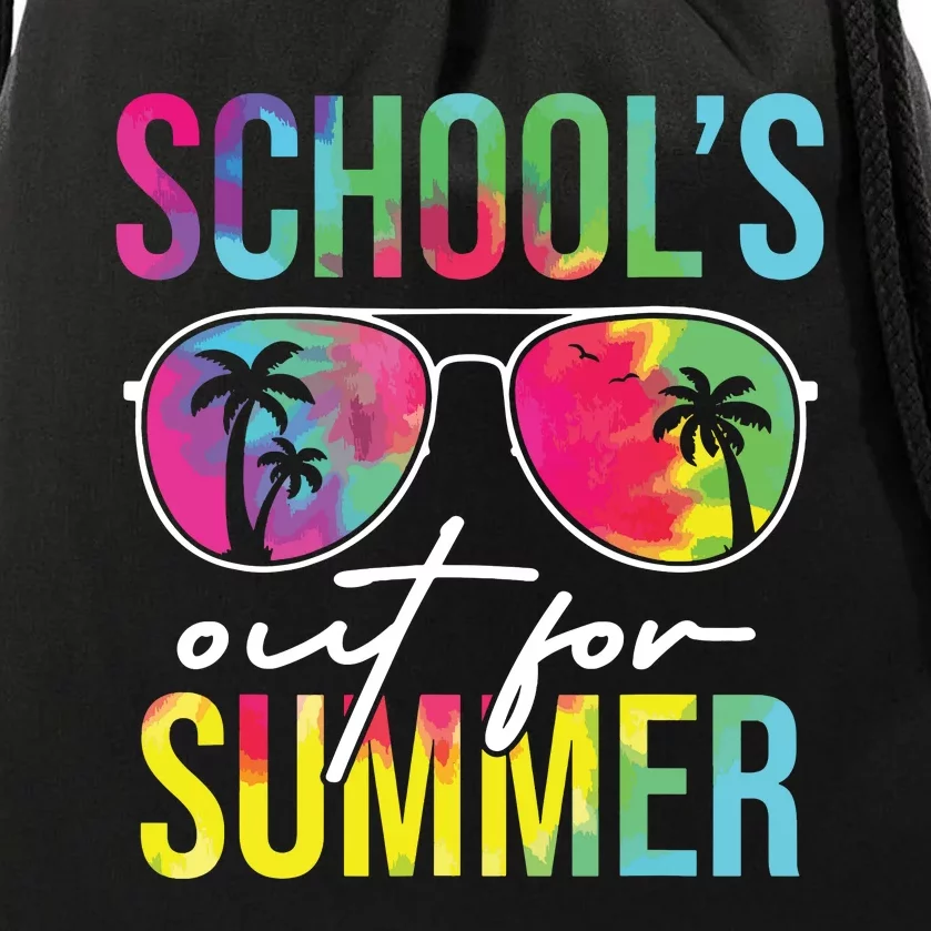 Schools Out For Summer Graduation Students Teacher Vacation Drawstring Bag