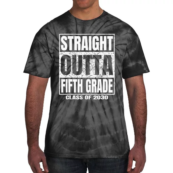 Straight Outta Fifth Grade Graduation Class 2030 5th Grade Tie-Dye T-Shirt